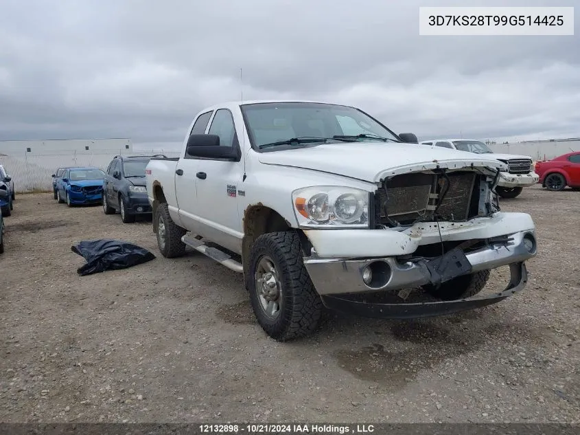 2009 Dodge Ram 2500 VIN: 3D7KS28T99G514425 Lot: 12132898