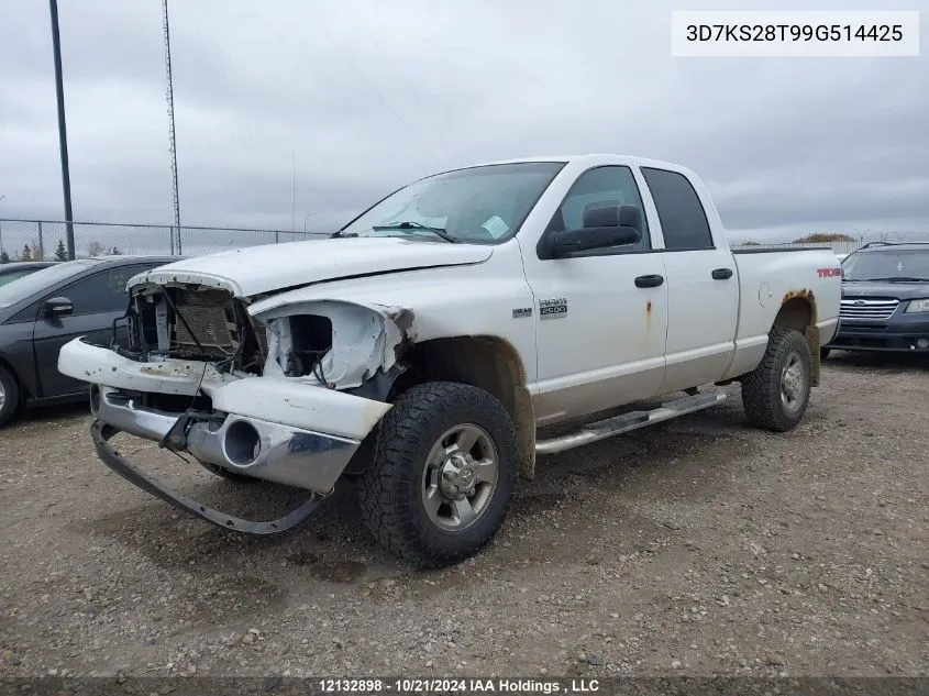 2009 Dodge Ram 2500 VIN: 3D7KS28T99G514425 Lot: 12132898