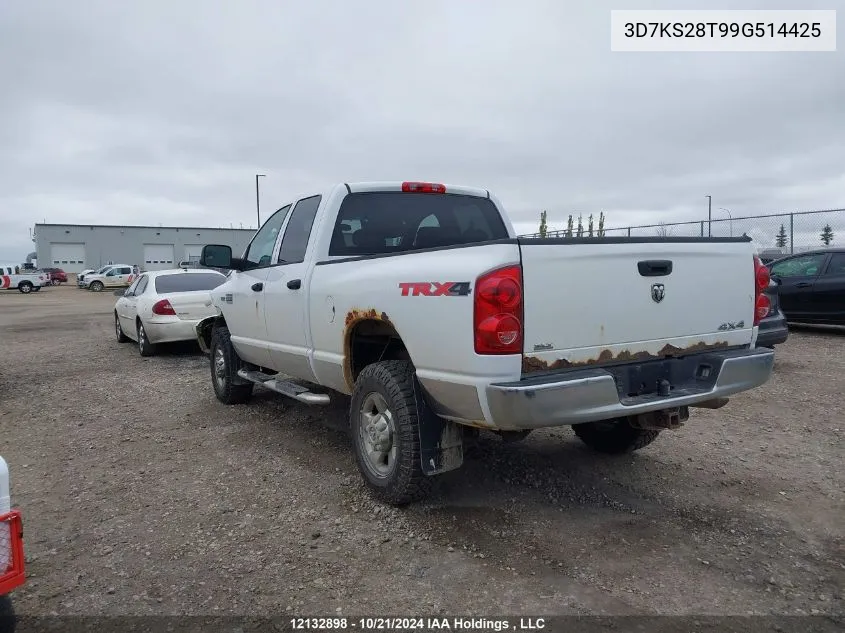 2009 Dodge Ram 2500 VIN: 3D7KS28T99G514425 Lot: 12132898