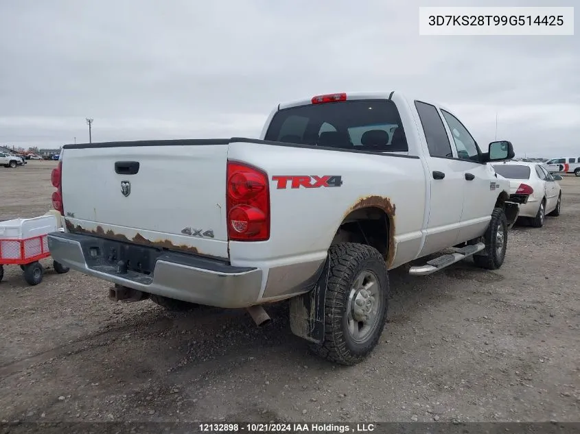 2009 Dodge Ram 2500 VIN: 3D7KS28T99G514425 Lot: 12132898