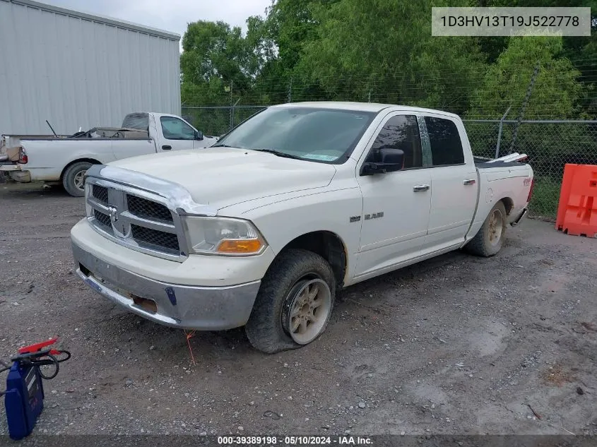 2009 Dodge Ram 1500 Slt/Sport/Trx VIN: 1D3HV13T19J522778 Lot: 39389198