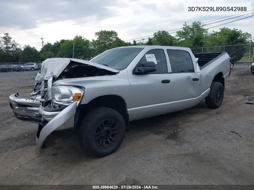 2009 Dodge Ram 2500 Laramie VIN: 3D7KS29L89G542988 Lot: 39954629