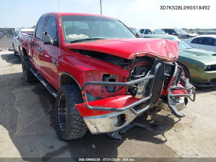 2009 Dodge Ram 2500 Slt VIN: 3D7KS28L09G518492 Lot: 39989226