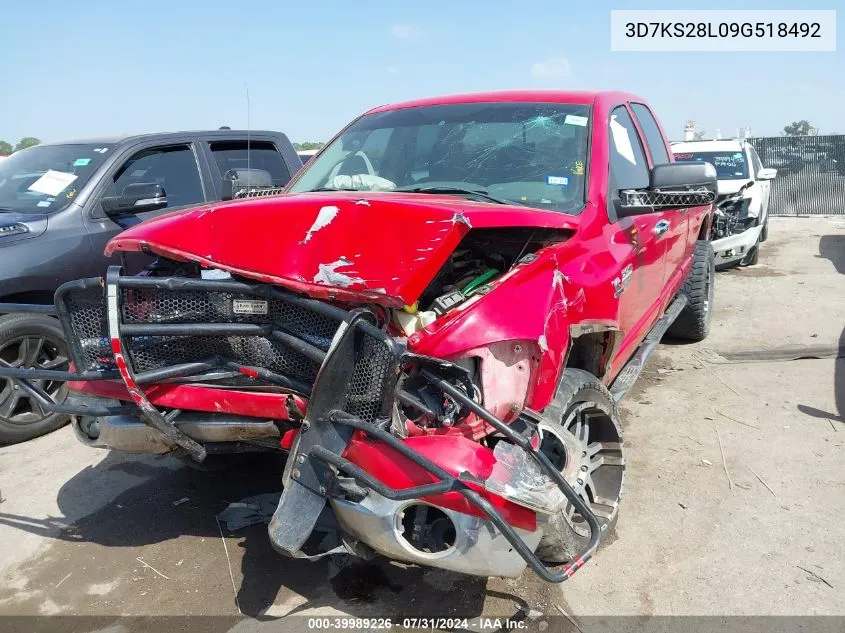 2009 Dodge Ram 2500 Slt VIN: 3D7KS28L09G518492 Lot: 39989226