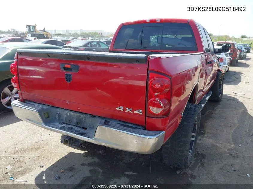 2009 Dodge Ram 2500 Slt VIN: 3D7KS28L09G518492 Lot: 39989226