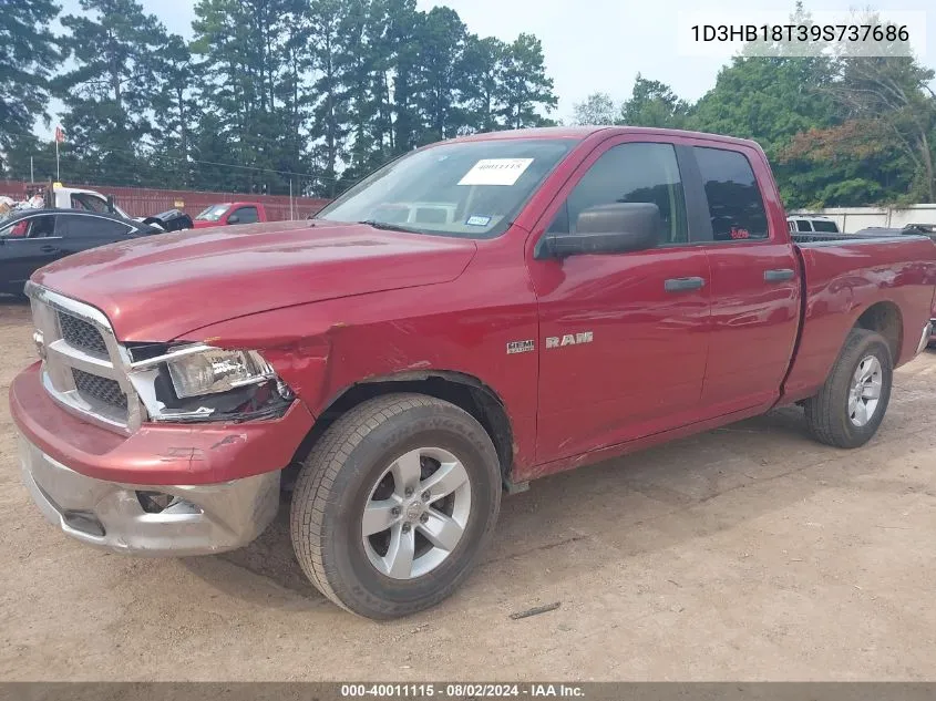 2009 Dodge Ram 1500 Slt/Sport/Trx VIN: 1D3HB18T39S737686 Lot: 40011115