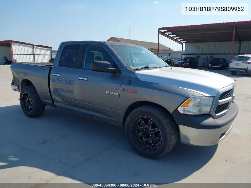 2009 Dodge Ram 1500 Slt/Sport/Trx VIN: 1D3HB18P79S809962 Lot: 40064300