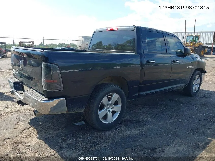 2009 Dodge Ram 1500 Slt/Sport/Trx VIN: 1D3HB13T99S701315 Lot: 40088731