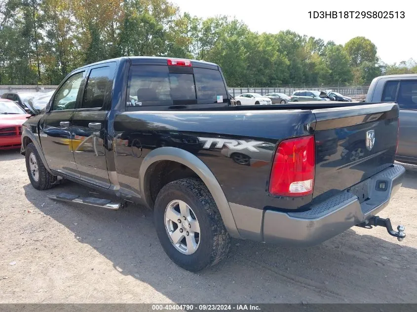 2009 Dodge Ram 1500 Slt/Sport/Trx VIN: 1D3HB18T29S802513 Lot: 40404790