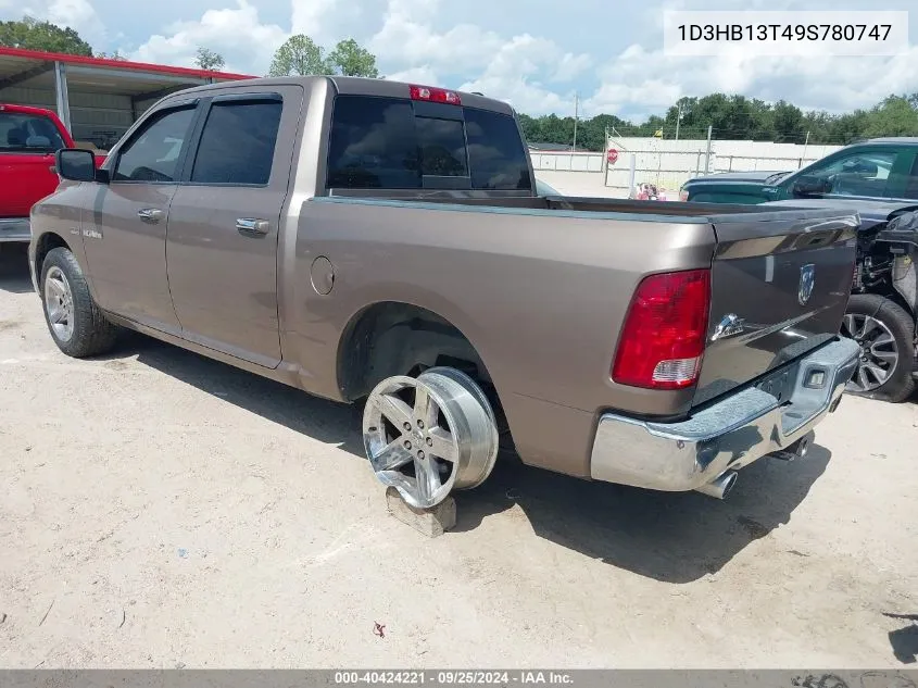 2009 Dodge Ram 1500 Slt/Sport/Trx VIN: 1D3HB13T49S780747 Lot: 40424221