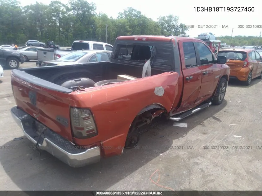 2009 Dodge Ram 1500 Slt/Sport/Trx VIN: 1D3HB18T19S727450 Lot: 40658133