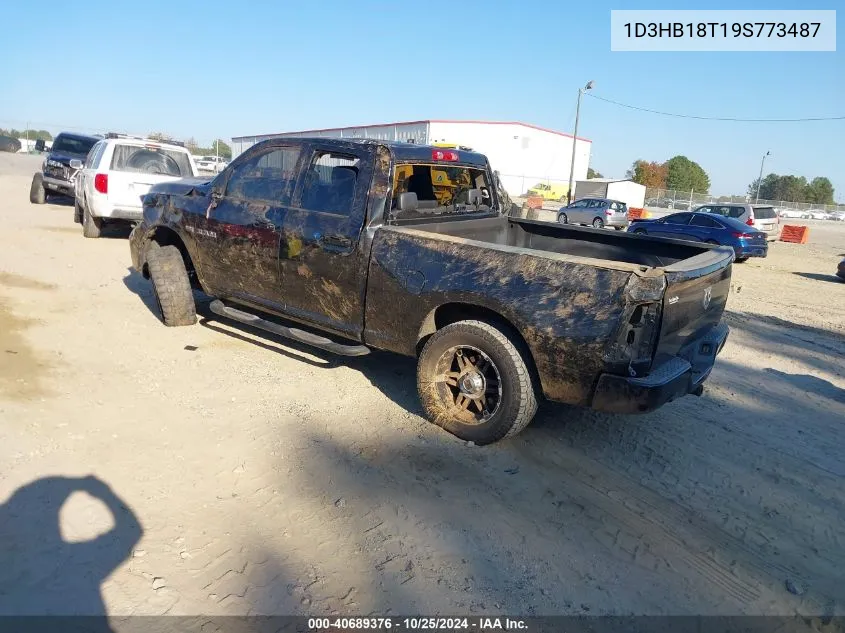 2009 Dodge Ram 1500 Slt/Sport/Trx VIN: 1D3HB18T19S773487 Lot: 40689376