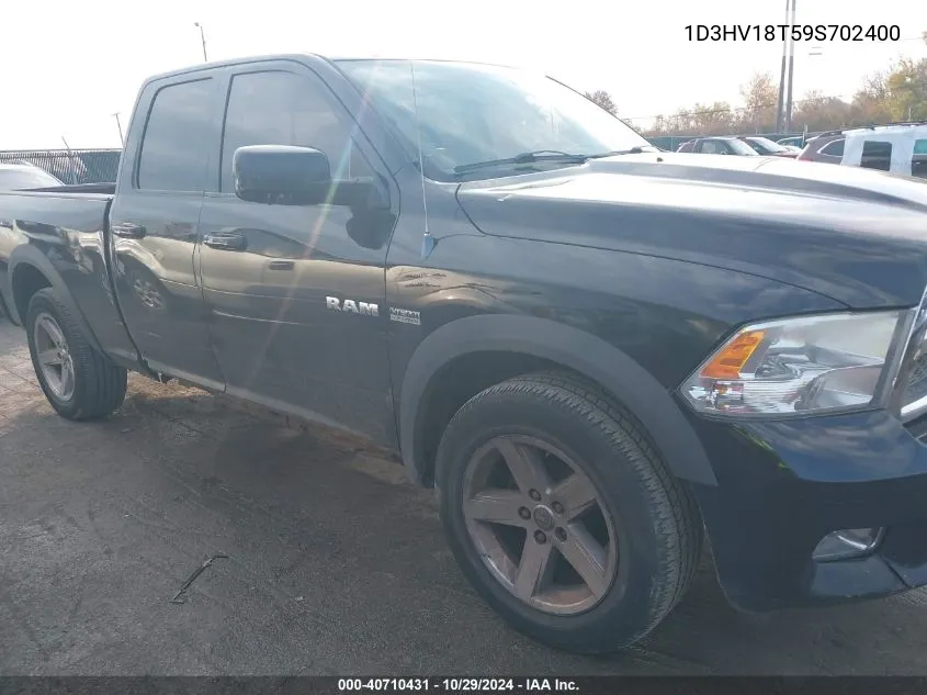 2009 Dodge Ram 1500 Slt/Sport/Trx VIN: 1D3HV18T59S702400 Lot: 40710431