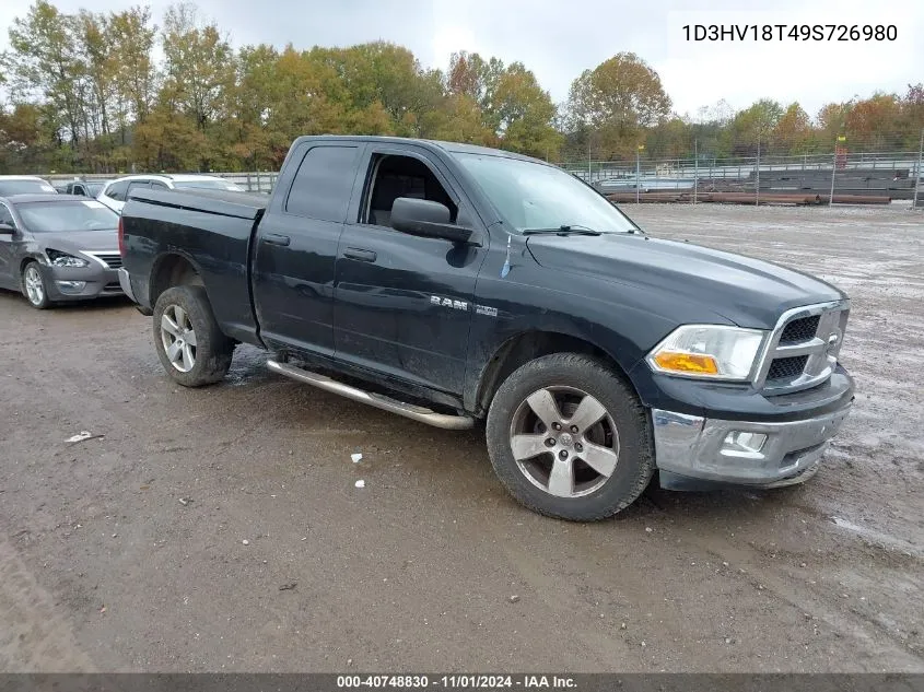 2009 Dodge Ram 1500 Slt/Sport/Trx VIN: 1D3HV18T49S726980 Lot: 40748830