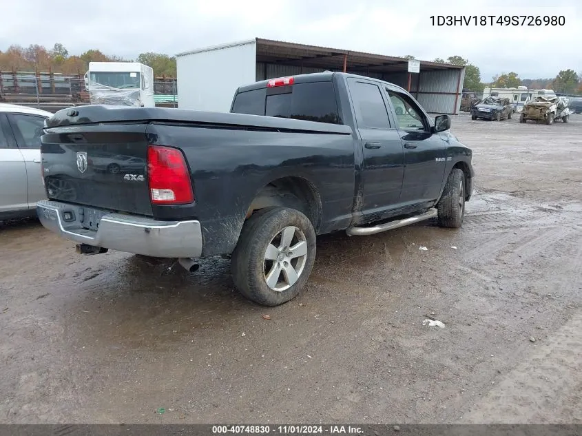 2009 Dodge Ram 1500 Slt/Sport/Trx VIN: 1D3HV18T49S726980 Lot: 40748830