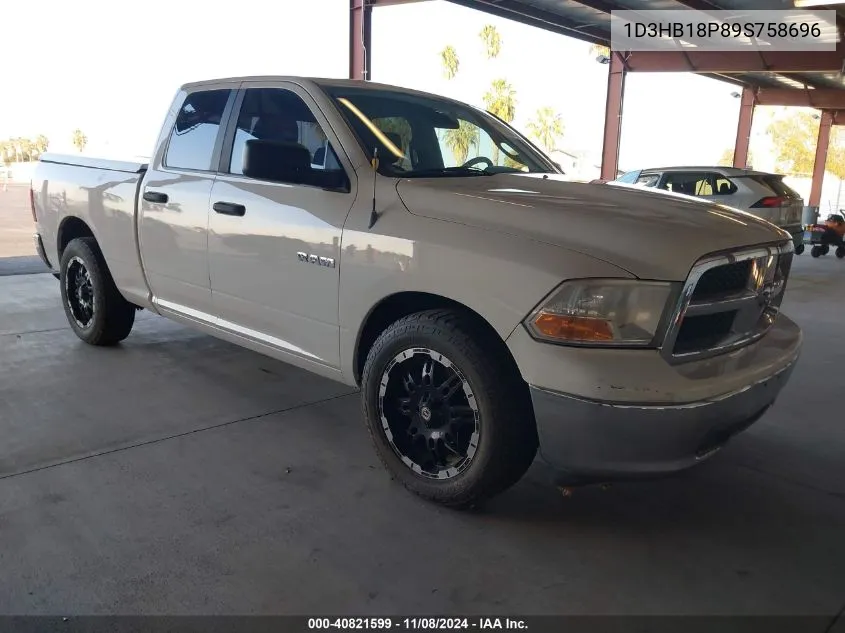 2009 Dodge Ram 1500 Slt/Sport/Trx VIN: 1D3HB18P89S758696 Lot: 40821599