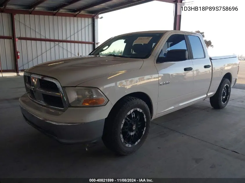 2009 Dodge Ram 1500 Slt/Sport/Trx VIN: 1D3HB18P89S758696 Lot: 40821599