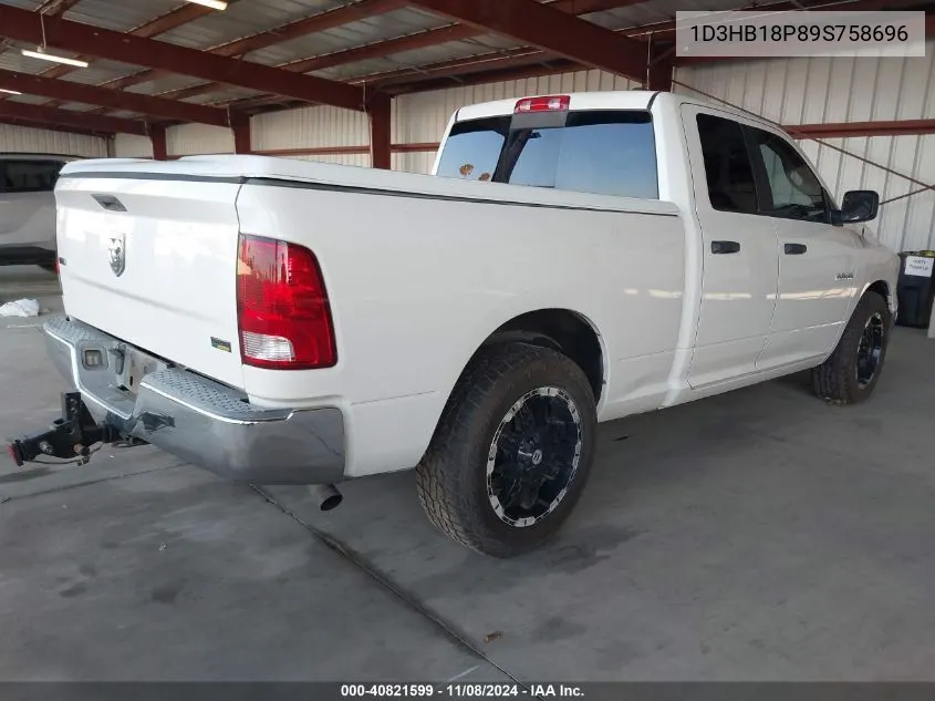 2009 Dodge Ram 1500 Slt/Sport/Trx VIN: 1D3HB18P89S758696 Lot: 40821599