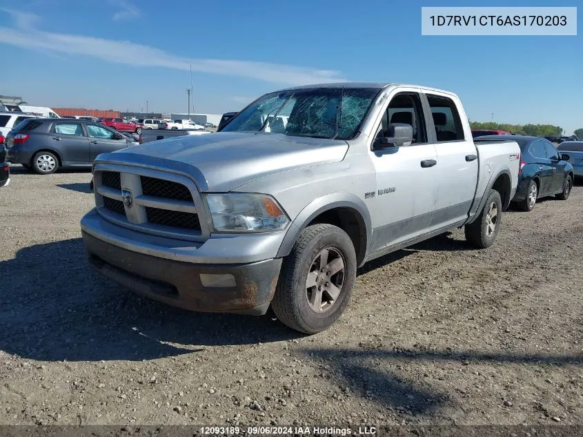 1D7RV1CT6AS170203 2010 Dodge Ram 1500