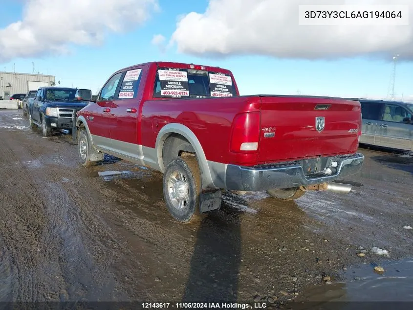 2010 Dodge Ram 3500 VIN: 3D73Y3CL6AG194064 Lot: 12143617