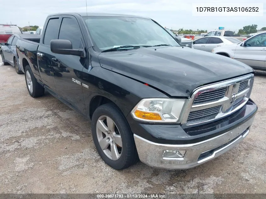 2010 Dodge Ram 1500 Slt/Sport/Trx VIN: 1D7RB1GT3AS106252 Lot: 39871793