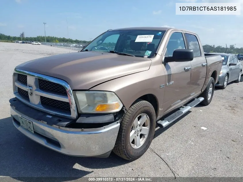 2010 Dodge Ram 1500 Slt/Sport/Trx VIN: 1D7RB1CT6AS181985 Lot: 39910373