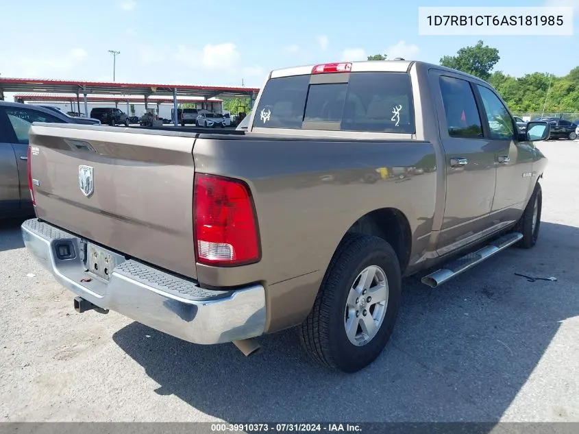 2010 Dodge Ram 1500 Slt/Sport/Trx VIN: 1D7RB1CT6AS181985 Lot: 39910373