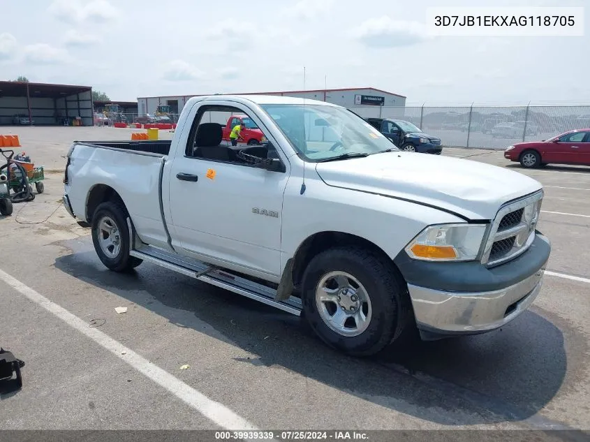 2010 Dodge Ram 1500 St VIN: 3D7JB1EKXAG118705 Lot: 39939339