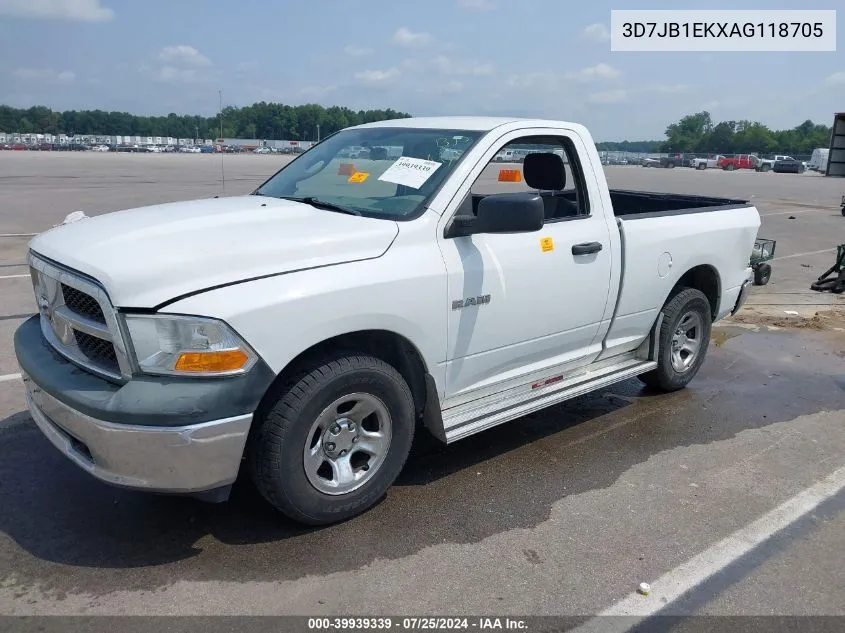 2010 Dodge Ram 1500 St VIN: 3D7JB1EKXAG118705 Lot: 39939339