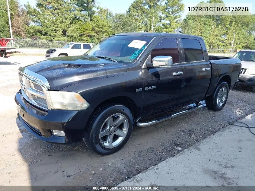 2010 Dodge Ram 1500 Slt/Sport/Trx VIN: 1D7RB1CT0AS176278 Lot: 40003635