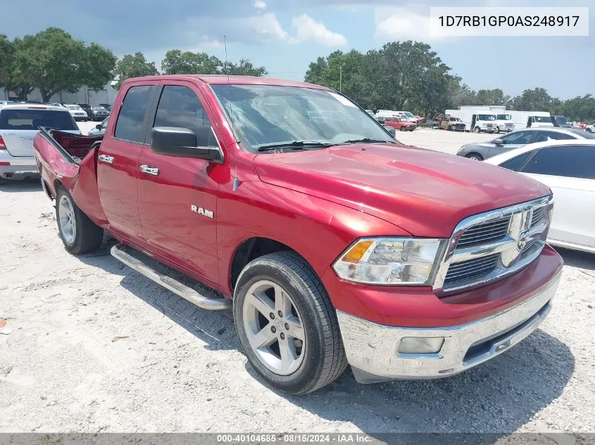 2010 Dodge Ram 1500 Slt/Sport/Trx VIN: 1D7RB1GP0AS248917 Lot: 40104685