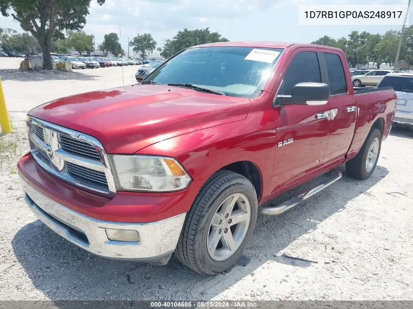 2010 Dodge Ram 1500 Slt/Sport/Trx VIN: 1D7RB1GP0AS248917 Lot: 40104685