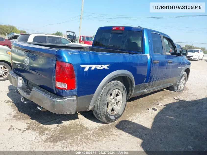 2010 Dodge Ram 1500 Slt/Sport/Trx VIN: 1D7RB1GT0AS106046 Lot: 40180771