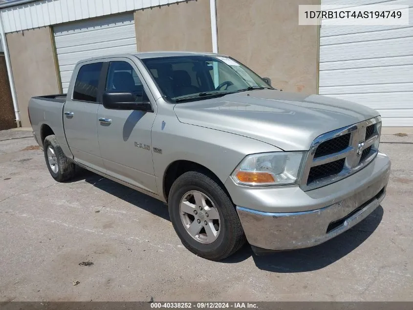 2010 Dodge Ram 1500 Slt/Sport/Trx VIN: 1D7RB1CT4AS194749 Lot: 40338252