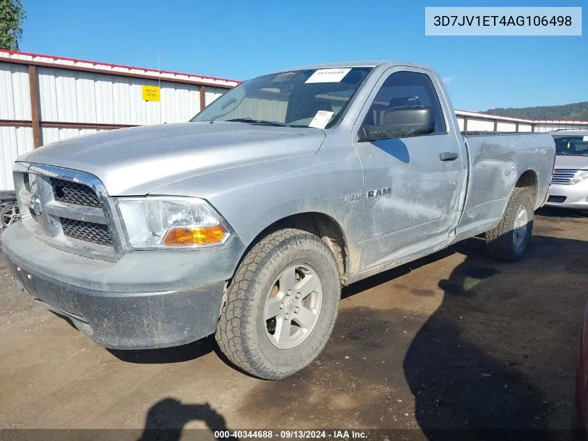 2010 Dodge Ram 1500 VIN: 3D7JV1ET4AG106498 Lot: 40344688