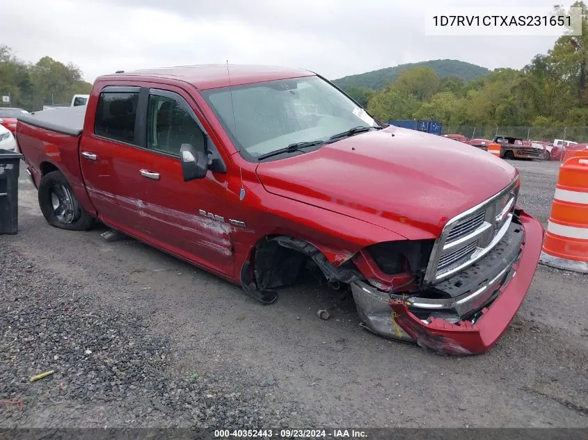 2010 Dodge Ram 1500 Slt/Sport/Trx VIN: 1D7RV1CTXAS231651 Lot: 40352443