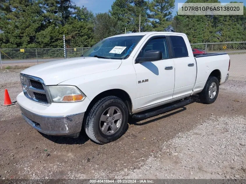 2010 Dodge Ram 1500 Slt/Sport/Trx VIN: 1D7RB1GP6AS138020 Lot: 40418944