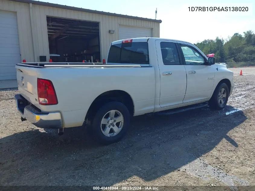 2010 Dodge Ram 1500 Slt/Sport/Trx VIN: 1D7RB1GP6AS138020 Lot: 40418944