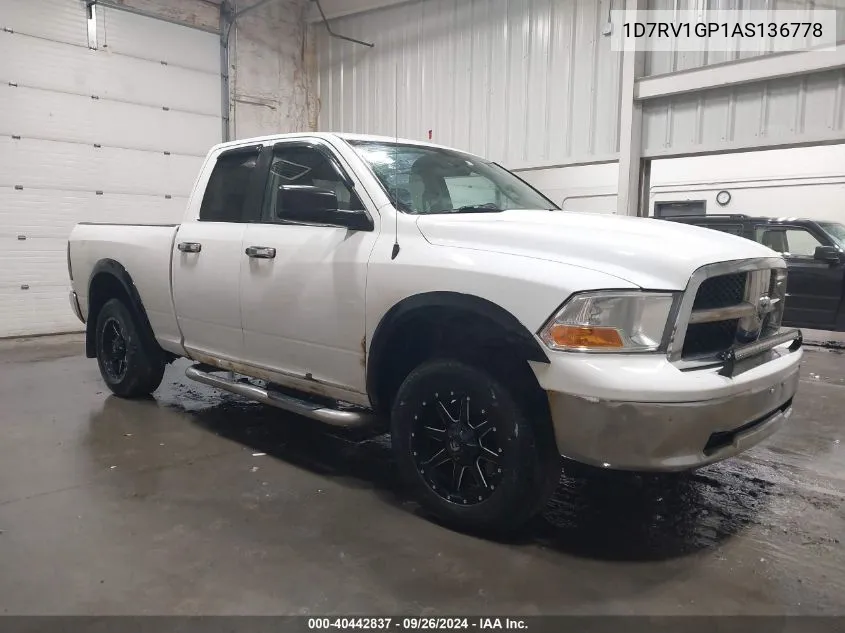 1D7RV1GP1AS136778 2010 Dodge Ram 1500 Slt/Sport/Trx