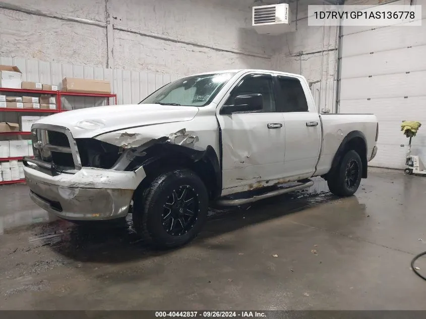 1D7RV1GP1AS136778 2010 Dodge Ram 1500 Slt/Sport/Trx