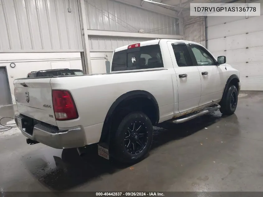 1D7RV1GP1AS136778 2010 Dodge Ram 1500 Slt/Sport/Trx