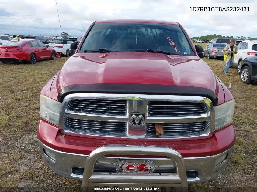 2010 Dodge Ram 1500 Slt/Sport/Trx VIN: 1D7RB1GT8AS232431 Lot: 40496151