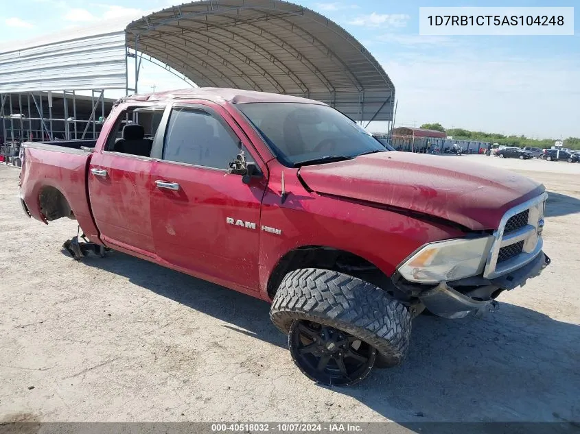 2010 Dodge Ram 1500 VIN: 1D7RB1CT5AS104248 Lot: 40518032