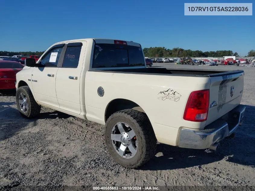 2010 Dodge Ram 1500 Slt/Sport/Trx VIN: 1D7RV1GT5AS228036 Lot: 40555603