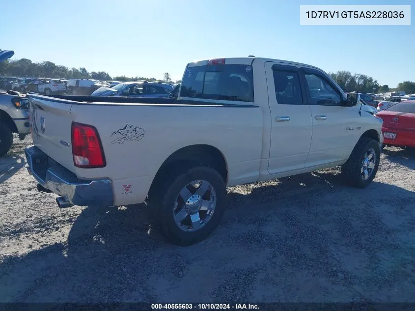 2010 Dodge Ram 1500 Slt/Sport/Trx VIN: 1D7RV1GT5AS228036 Lot: 40555603