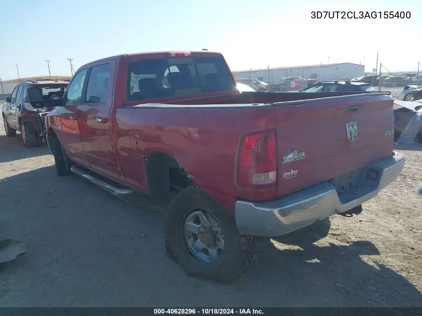 2010 Dodge Ram 2500 Slt VIN: 3D7UT2CL3AG155400 Lot: 40628296