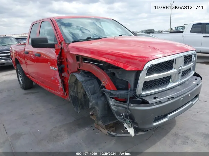 2010 Dodge Ram 1500 St VIN: 1D7RB1GK6AS121741 Lot: 40714060