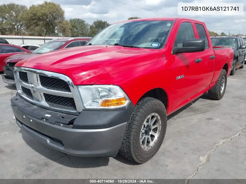 2010 Dodge Ram 1500 St VIN: 1D7RB1GK6AS121741 Lot: 40714060