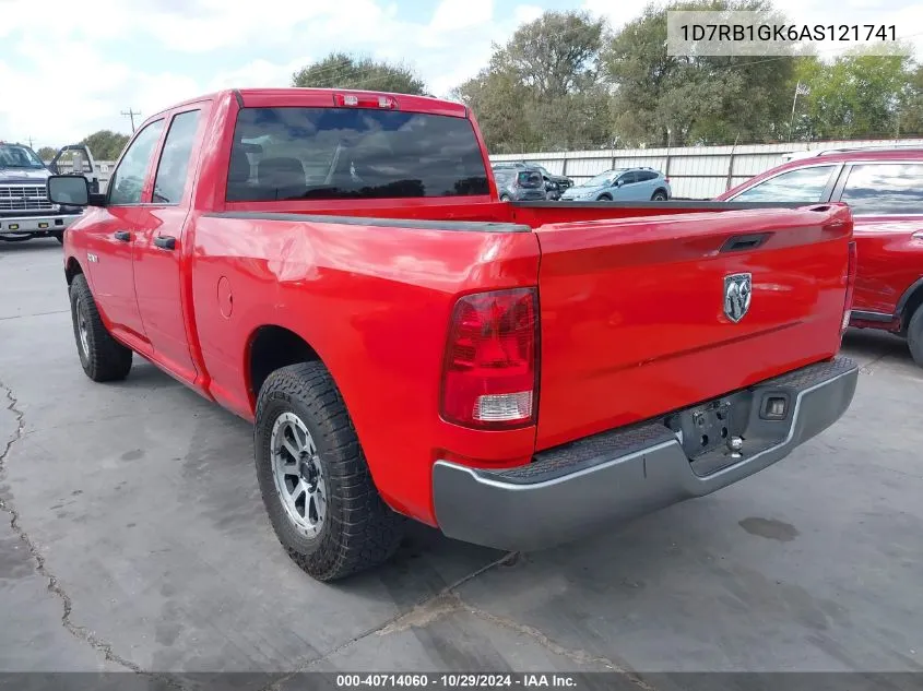 2010 Dodge Ram 1500 St VIN: 1D7RB1GK6AS121741 Lot: 40714060