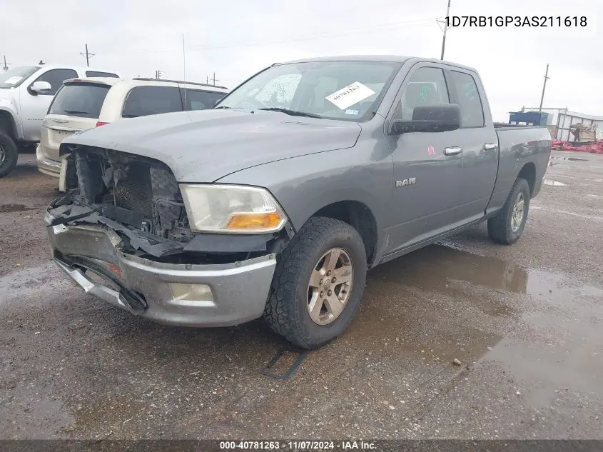 2010 Dodge Ram 1500 Slt/Sport/Trx VIN: 1D7RB1GP3AS211618 Lot: 40781263